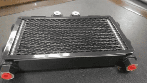 Custom motorcycle oil cooler